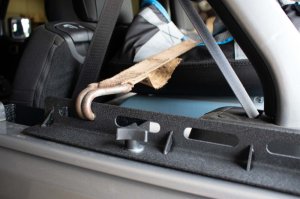 Jeep Rubicon Unlimited Storage Container - Fishbone Offroad - Tub Rail Tie Downs Steel Powdercoat - Black - `07-`18